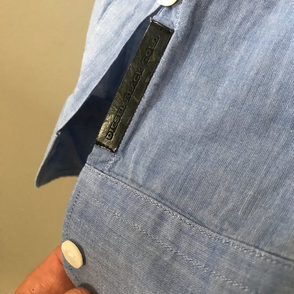Diesel Black Gold Mid Blue End Casual Dress Shirt - Picture 5 of 15